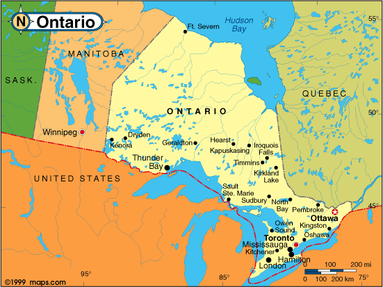 Ontario map